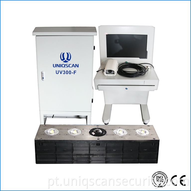 Câmera CCD Uniqscan Under Vehicle Scanner UV300-F Sistema de vigilância automotiva de tipo fixo com LPR